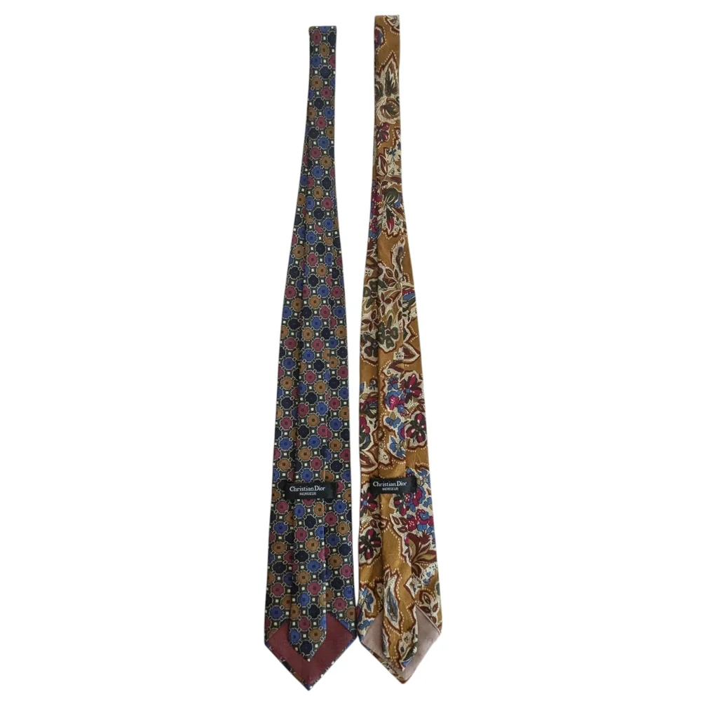 Set Of 2 Christian Dior Silk Ties